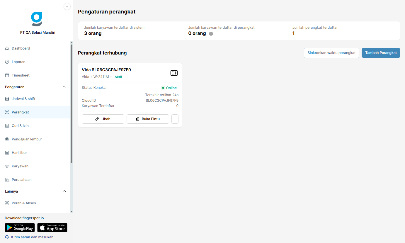 Daftar Perangkat Terhubung