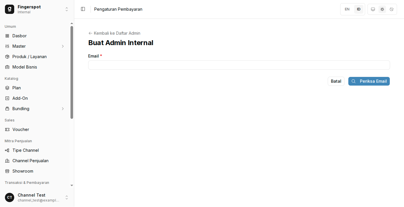 Formulir Pendaftaran & Pengecekan Email Staf