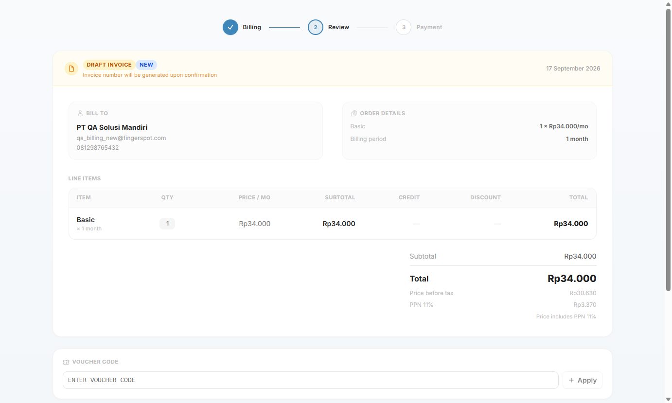 Tinjauan Pesanan Checkout Review