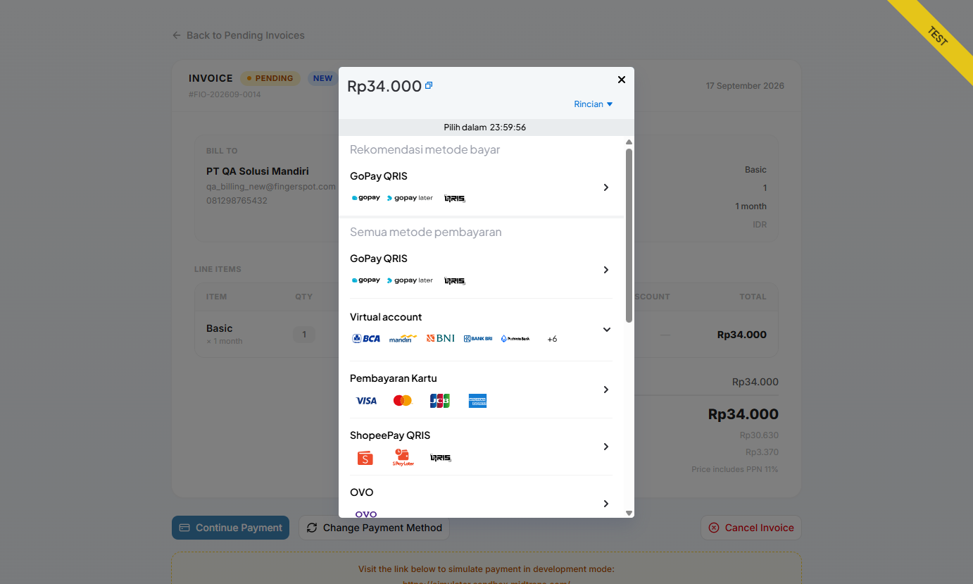 Midtrans Snap Payment Popup
